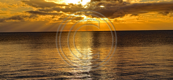 Golden sunset in November on Buzzards Bay