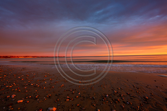 Sunrise with beautiful colors Sagamore Beach & Cape Cod Bay