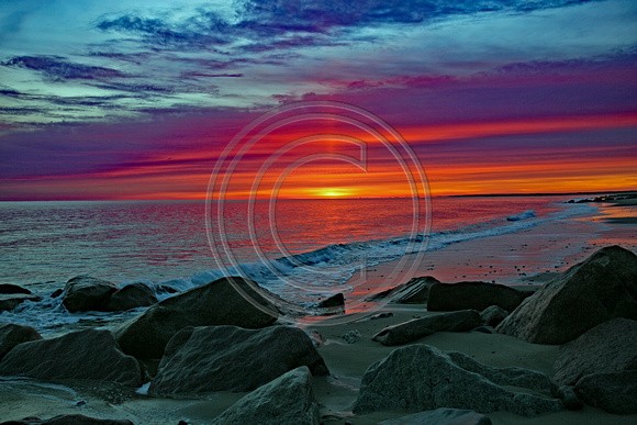 Sun rise Cape Cod Bay beautiful colors