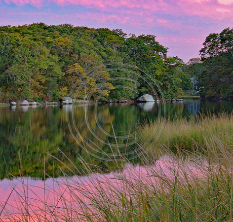 Pink skies at night Back River Monument Beach Cape Cod