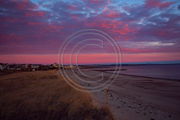 Pink skies in the morning on Town Neck Beach Cape Cod
