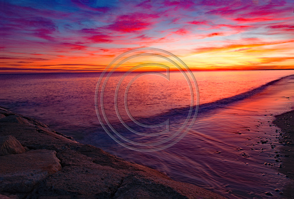 Perfect sunrise with beautiful colors Sagamore Beach Cape Cod