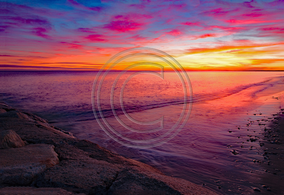 Perfect sunrise with beautiful colors Sagamore Beach Cape Cod