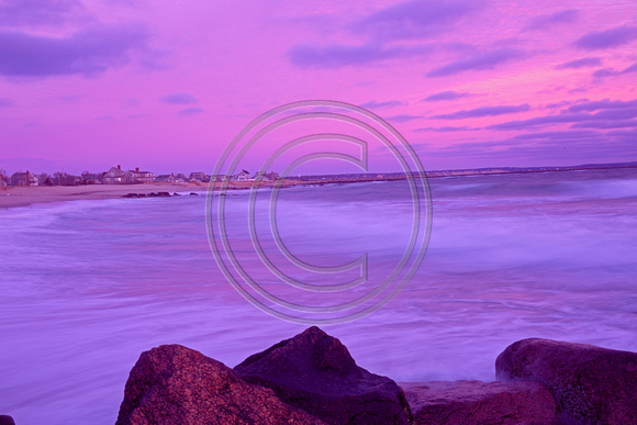 Pink skies sunrise Town Neck Cape Cod MA