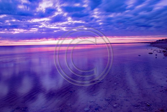 Purple pink blue clouds Cape Cod Bay sunrise