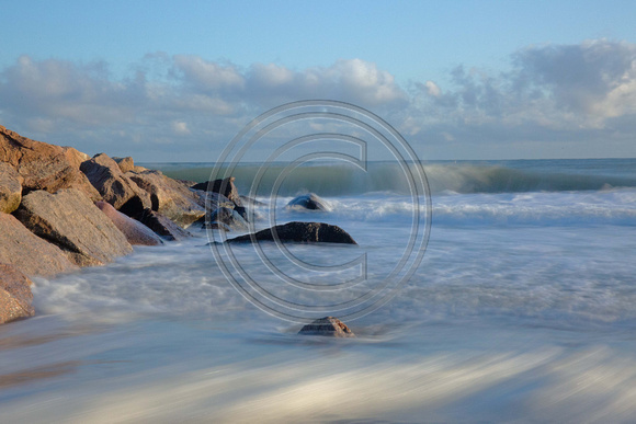 Waves crashing Cape Cod Bay Sagamore Beach