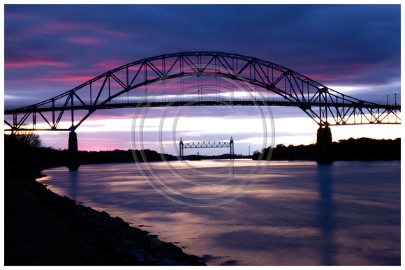 Cape Cod Canal bridges at Sunset